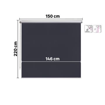 Roller blind black out venus balsa 150/146x220cm inspire