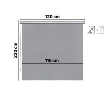 Roller blind black out venus granit 120/116x220cm inspire