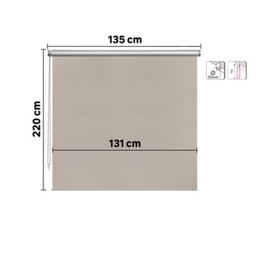 Roller blind black out venus trench 135/131x220cm inspire