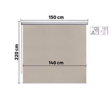 Roller blind black out venus trench 150/146x220cm inspire