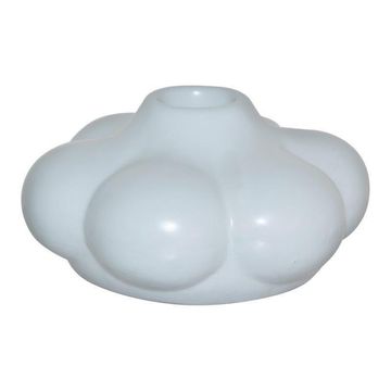 Bubble white candle holder 12x6cm