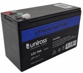 Unicross 12V 7Ah LifePO4 Battery -12V-7AH-LIP-U