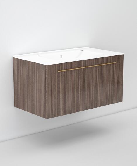 Wall hung bathroom cabinet walnut w81cmxd46cmxh47cm( cabinet only)