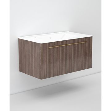 Wall hung bathroom cabinet walnut w81cmxd46cmxh47cm( cabinet only)