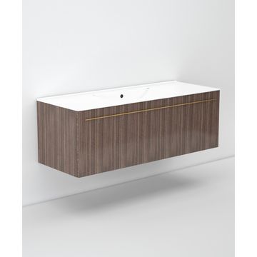 Wall hung bathroom cabinet walnut w121cmxd46cmxh47cm( cabinet only)