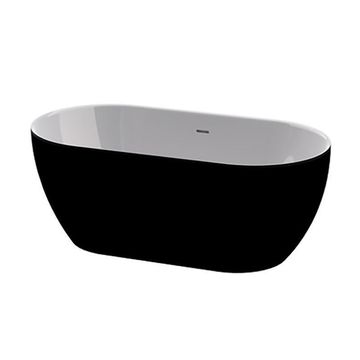 Zoe Freestanding Bath Black W144cmxD75cmxH58.5cm