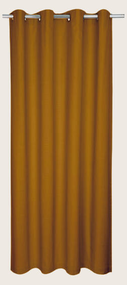 Lined eyelet curtain velvet ochre 140x250cm