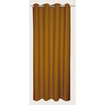 Lined eyelet curtain velvet ochre 140x250cm
