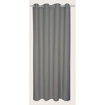 Lined eyelet curtain velvet grey 140x250cm