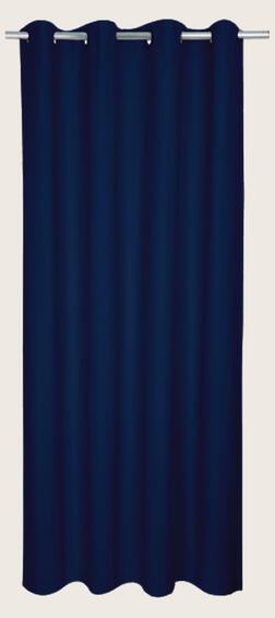 Lined eyelet curtain velvet navy 140x250cm