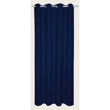 Lined eyelet curtain velvet navy 140x250cm