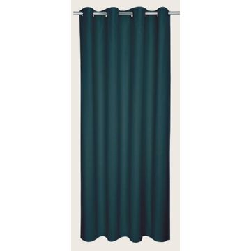Lined eyelet curtain velvet teal 140x225cm