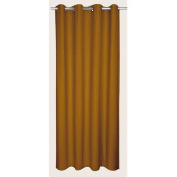 Lined eyelet curtain velvet ochre 140x225cm