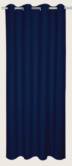 Lined eyelet velvet curtain navy 140x225cm