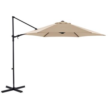 Polar II Hexagonal Cantilever Side Umbrella Taupe Steel Frame Dia 290cm 