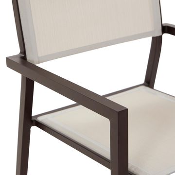 NATERIAL ORION ALU DINING ARMCHAIR MOKA