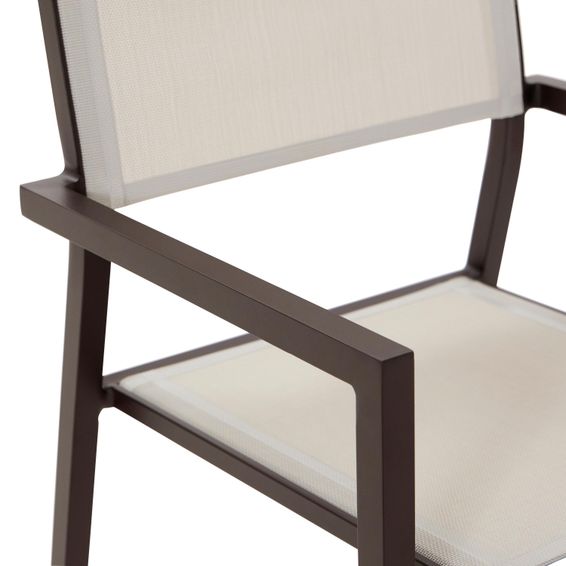 NATERIAL ORION ALU DINING ARMCHAIR MOKA