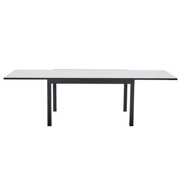 Naterial Lyra II Extendable Dining Table Aluminium & Glass Grey 2.7m x 1.35m 