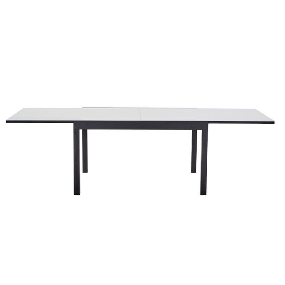 Naterial Lyra II Extendable Dining Table Aluminium & Glass Grey 2.7m x 1.35m 