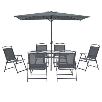 Promo Doma 6 Piece Dining Set 150cm x 80cm Dark Grey