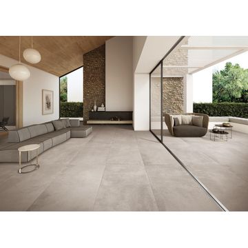 Floor tile por moteado light grey polished 600x1200mm