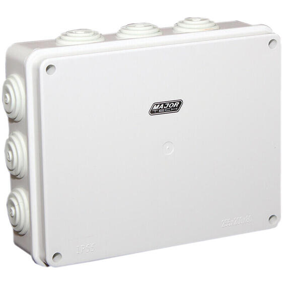 Veti ip55 junction box with rubber glands 255mmx200mmx80mm