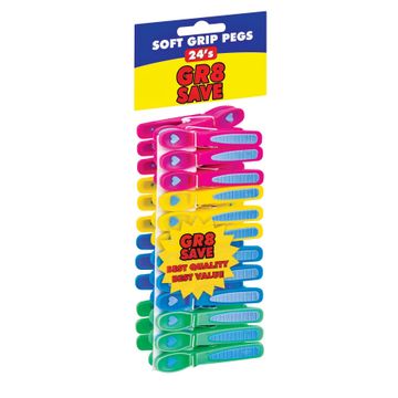 GR8 SAVE SOFT GRIP PEGS 24 PACK