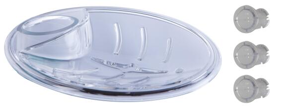Shower soap dish with three adaptors