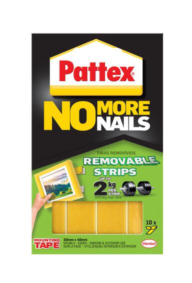 No more nails removable mounting strips 2kg pattex