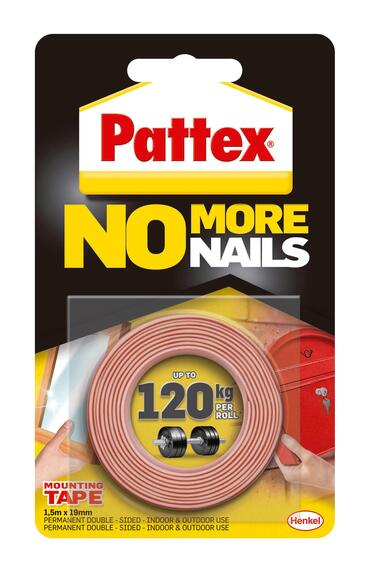 Mounting tape PATTEX No More Nails 150cm x 1.9cm