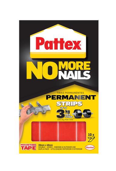 No more nails permanent mounting strips 3kg pattex