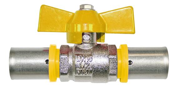 BRASS BALL VALVE B/FLY HANDLES GAS 20X20