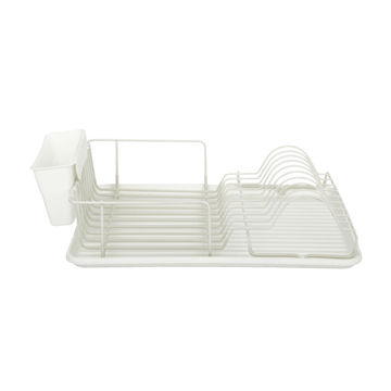 Delinia dish rack with cutlery holder - white
