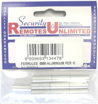 Ferrules aluminium 6mm x10