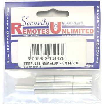 Ferrules aluminium 6mm x10