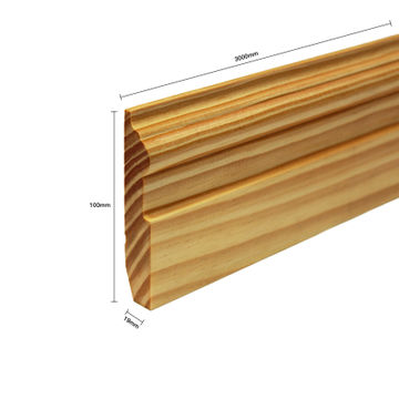 Esstee timbers pine skirting victorian reversible T100mm x W19mm x L3000mm
