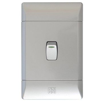 Switch CBI ELECTRIC silver 1 lever 2 way 2x4