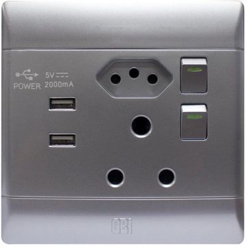 CBI Socket silver 1x3 & 1x2 pin USB port 4x4