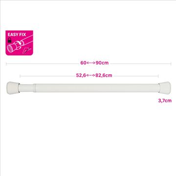 Inspire tension curtain pole kit fuji mat white d25-28 60-90cm