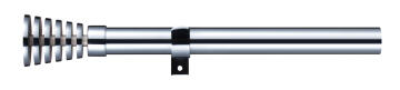 Curtain Pole Kit INSPIRE 28mm Diam Slice Pommel Chrome 120-210cm