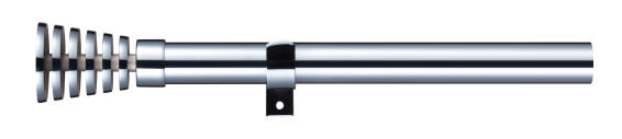 Inspire curtain rod kit d28 slice pommel chrome extendable from 120cm - 210cm (includes brackets and finals) 