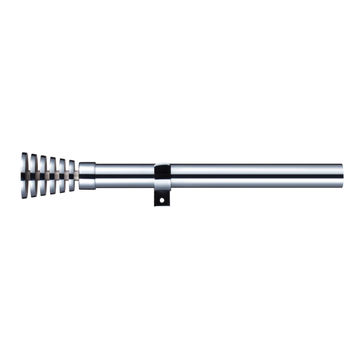 Inspire curtain rod kit d28 slice pommel chrome extendable from 120cm - 210cm (includes brackets and finals) 