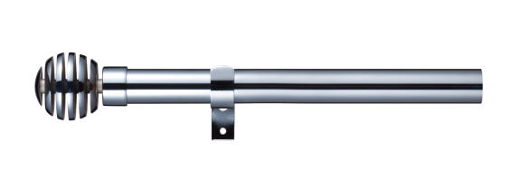 Inspire curtain rod kit d28 chrome extendable from 120cm - 210cm (includes brackets and finals)  