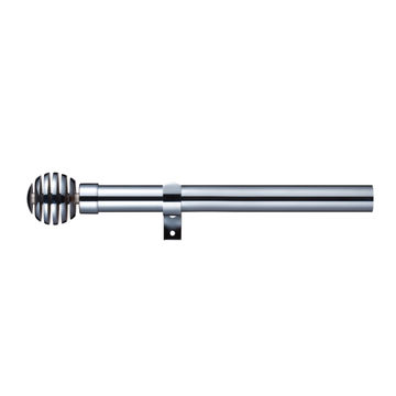 Inspire curain rod kit d28 chrome extendable from 120cm - 210cm (includes brackets and finals)  