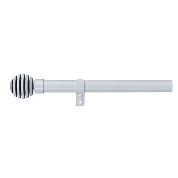 Inspire curtain rod kit d28 white extendable from 120cm - 210cm (includes brackets and finals) 