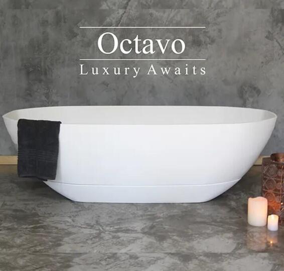 Octavo Freestanding Bathtub Polished white