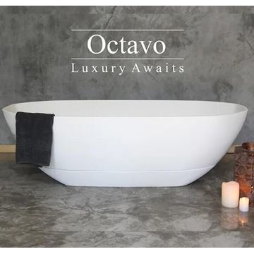 Octavo Freestanding Bathtub Polished white