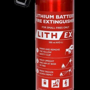 Safequip lith-ex lithium battery fire extinguisher 500ml