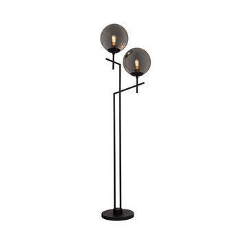 Brightstar Metal Base Floor Lamp with 2 Smoky Glass 