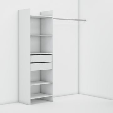 Wardrobe with 2 drawers and 1 rail w180xd40xh180cm